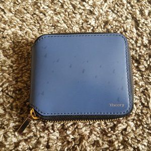 Theory Zip Around Wallet Womens NWOT Summer Blue
